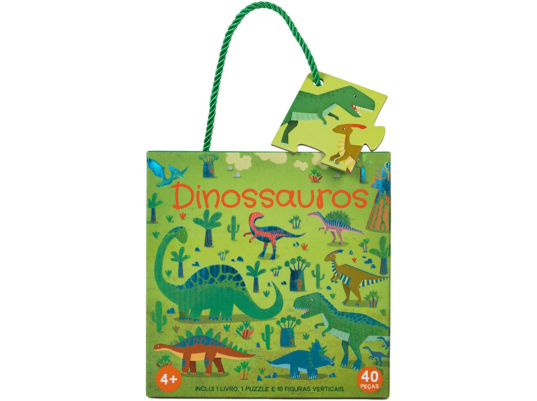 LIVRO DINOSSAUROS COM PUZZLE