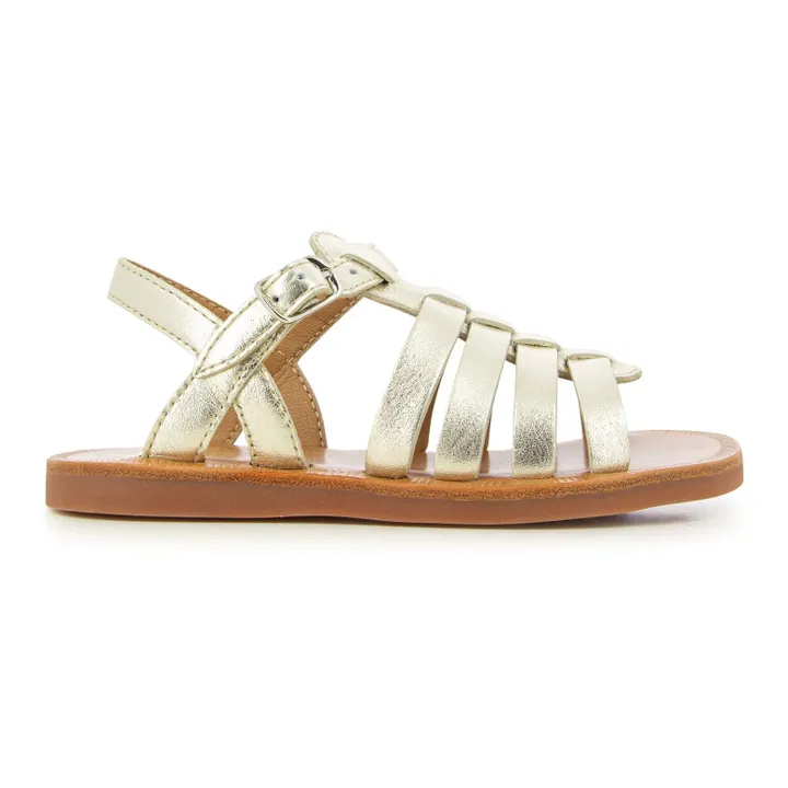 Pom d'Api Sandales Plagette Strap | Argenté