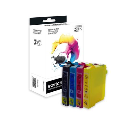 Cartouche compatible Epson T044 Parasol - pack de 4 - noir, jaune, cyan, magenta - Switch