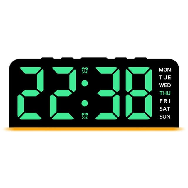 LED-ur Digitalt vækkeur Stort display Dato Temperatur vækkeur
