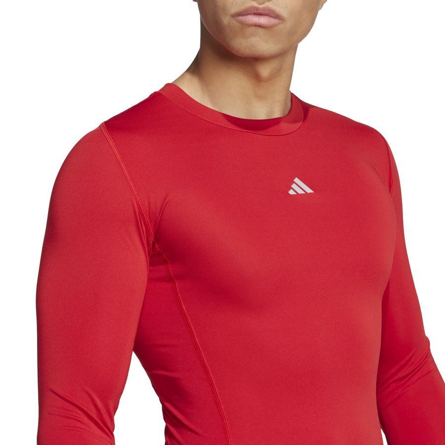 adidas Baselayer Techfit - Rouge Manches Longues