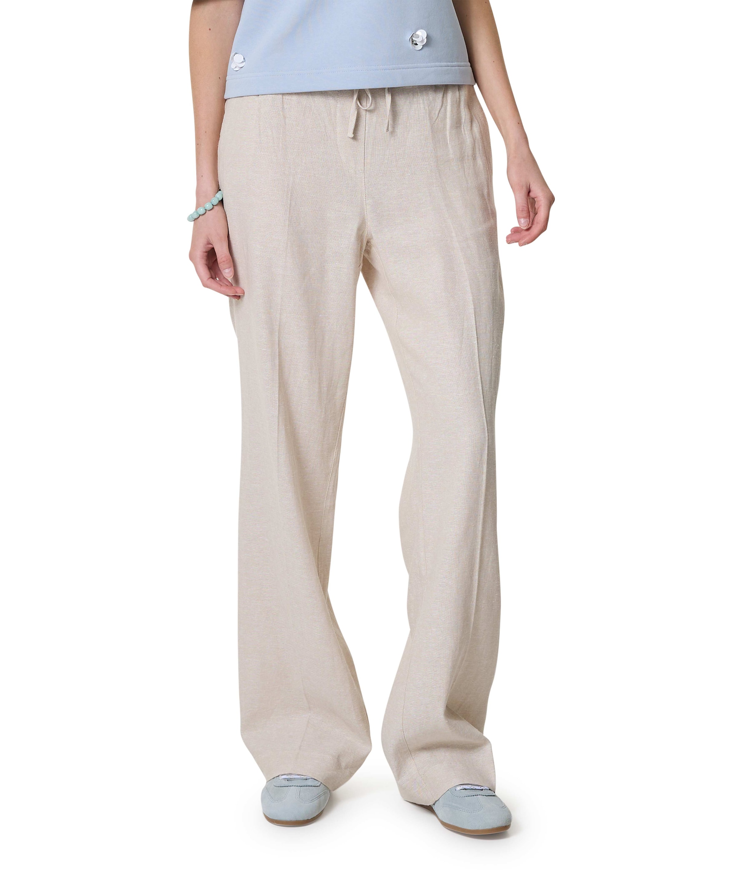 Red Button Claudette Linen/Visco Melange L33 dames broek beige