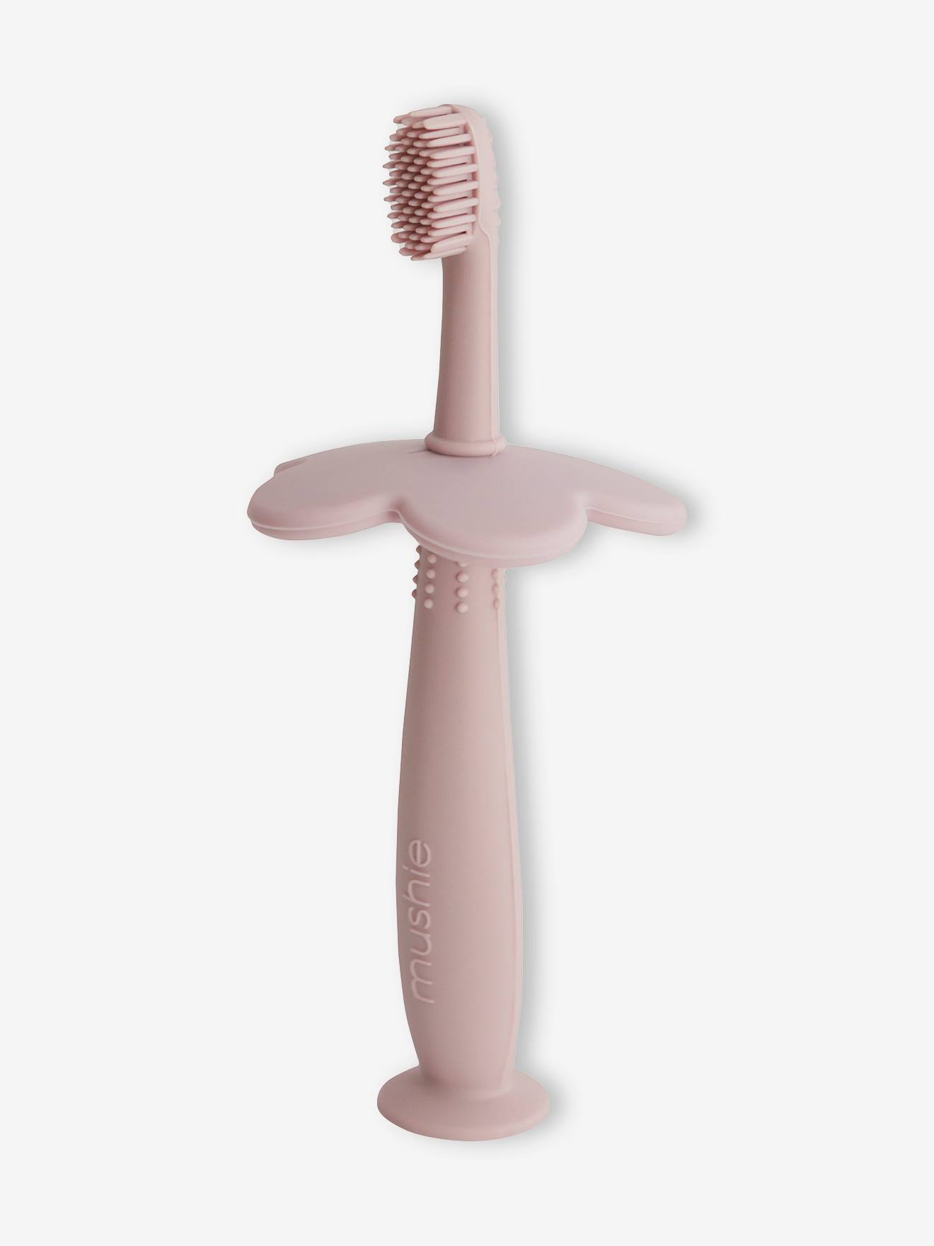 Escova de dentes educativa MUSHIE, silicone cinza