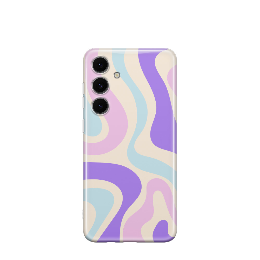 Samsung Galaxy S24 FE Gummi Hülle Pastellpfade - Lila-Violett