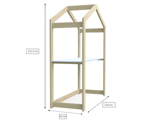 TERRE DE NUIT - Bureau enfant Bureau cabane réglable 3 hauteurs bois clair