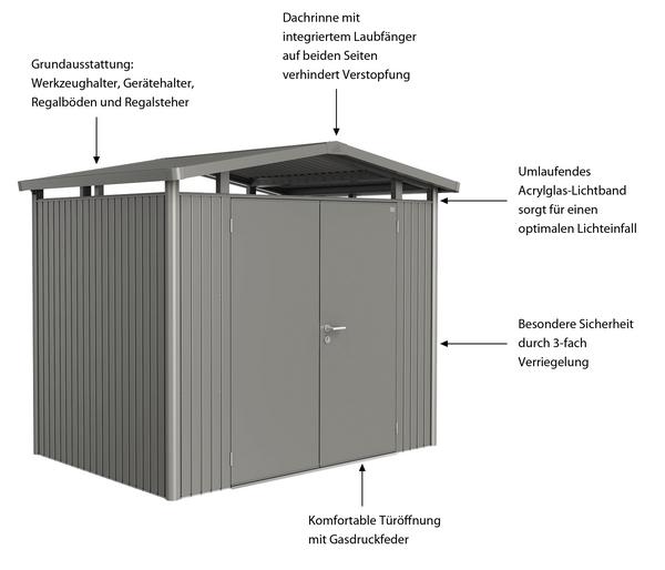 Biohort Metallgerätehaus Panorama® P2, ca.
