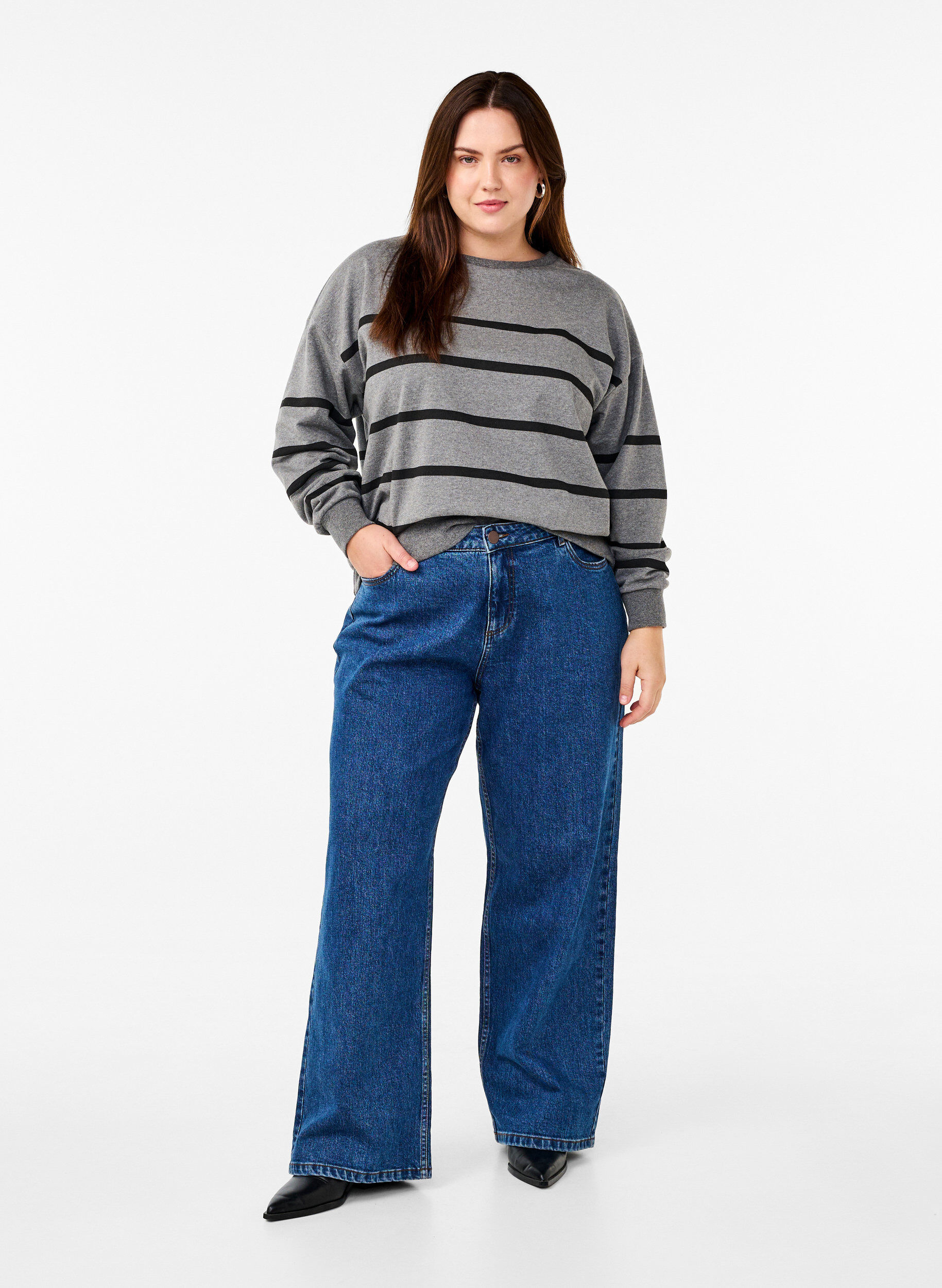 Sweatshirt med striber