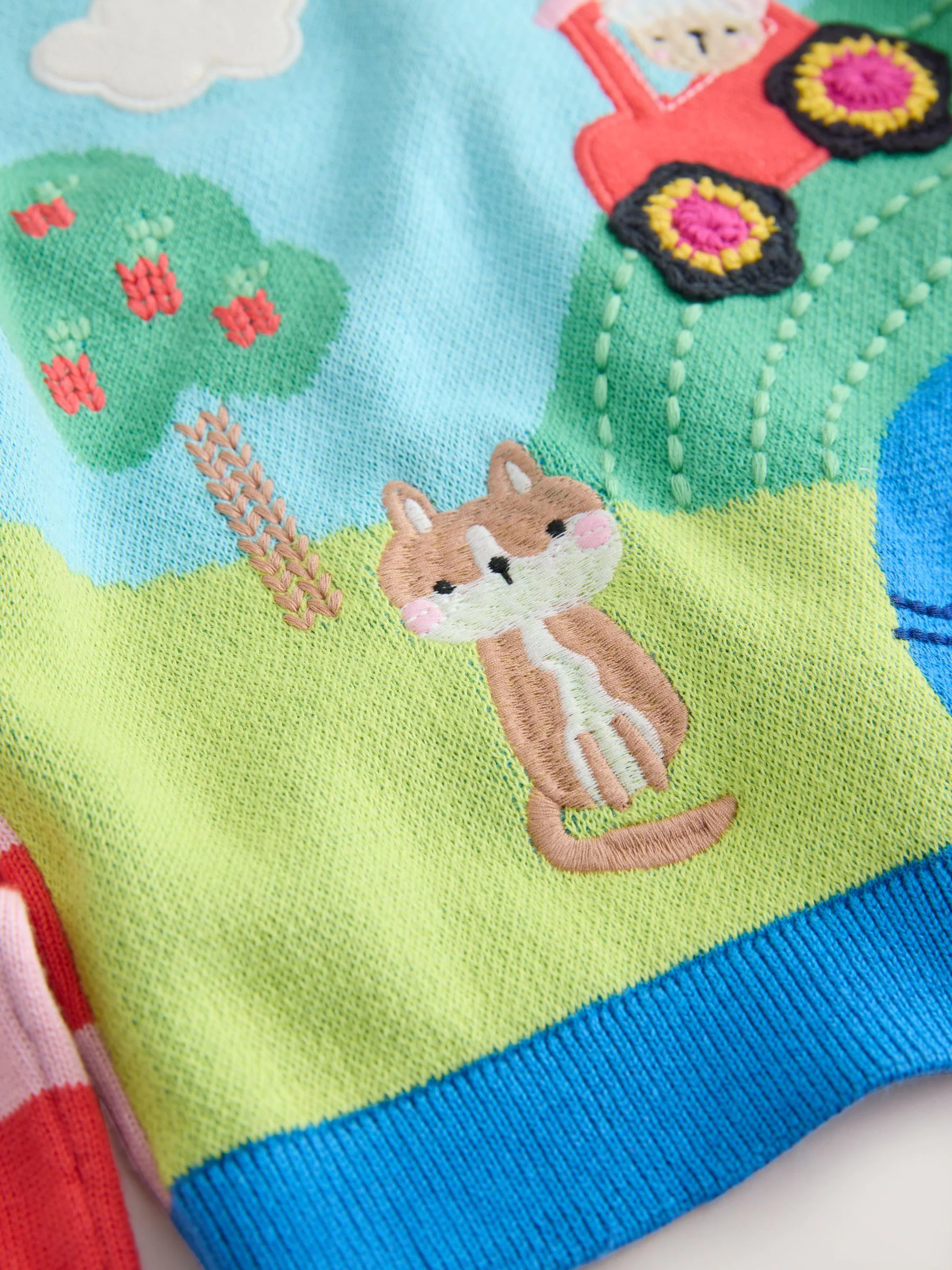 Blauw - Vest met boerderijprint (3mnd-7jr)