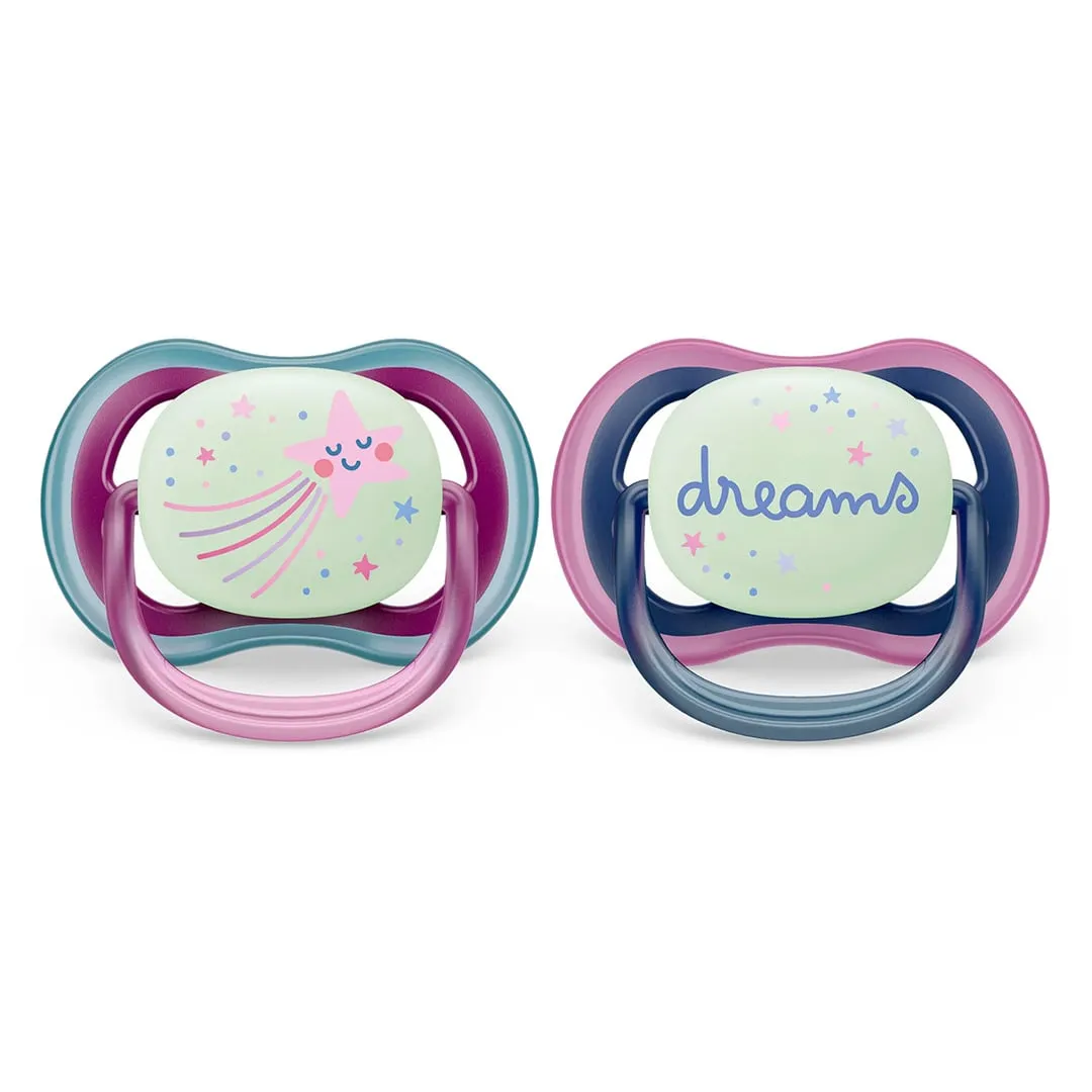Philips Avent Suce Ultra Air Nighttime 6-18 mois Étoile Endormie  Lune (2)