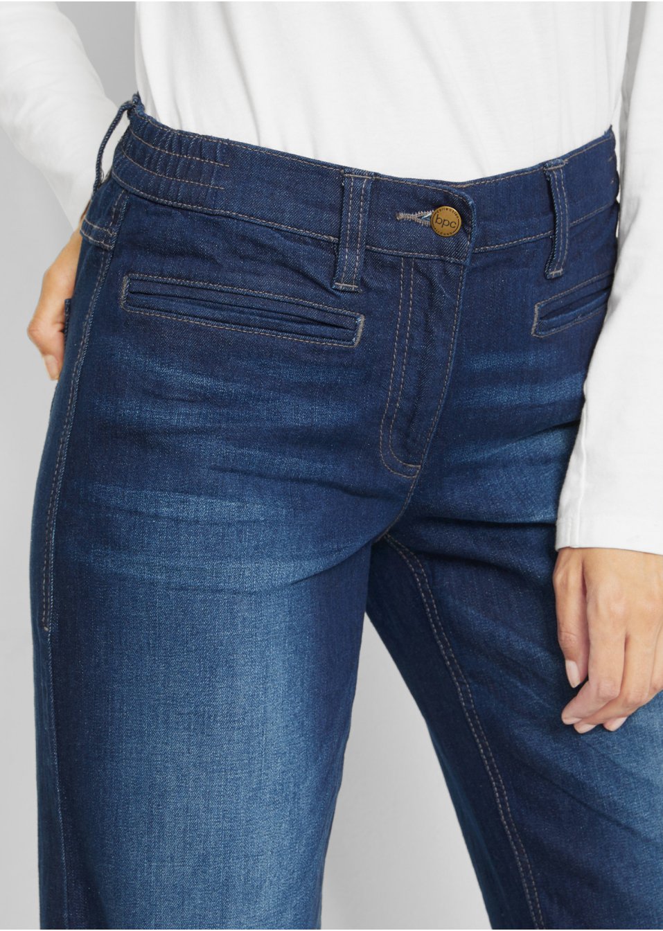 Jean coton avec taille confortable, style Marlène