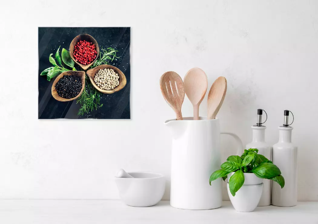 Glasbild 20 x 20 cm Herbs and Spices XVII