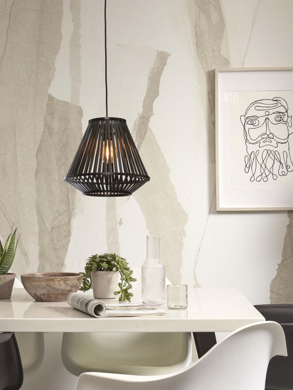 Good&Mojo Merapi hanglamp Ø30 naturel/zwart