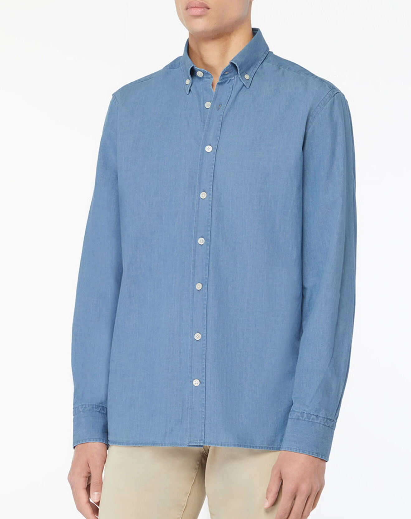 Hackett London Chemise Slim Fit en Denim bleue