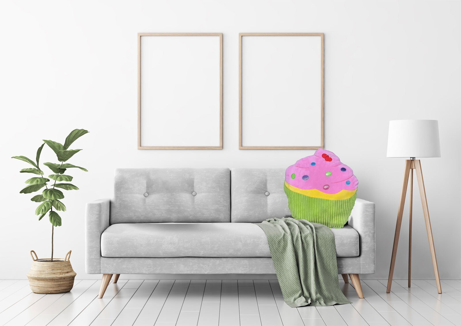Dekokissen Cupcake 40 x 50 cm pink/grün