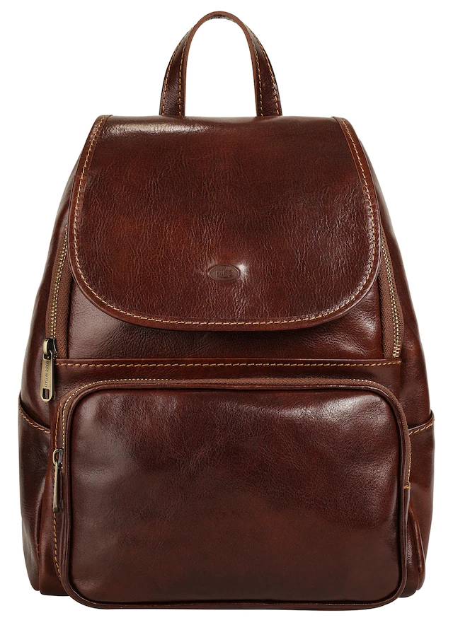 Piké Cityrucksack echt Leder, Made in Italy