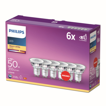 Philips LED spot GU10 50W 6 stuks niet dimbaar