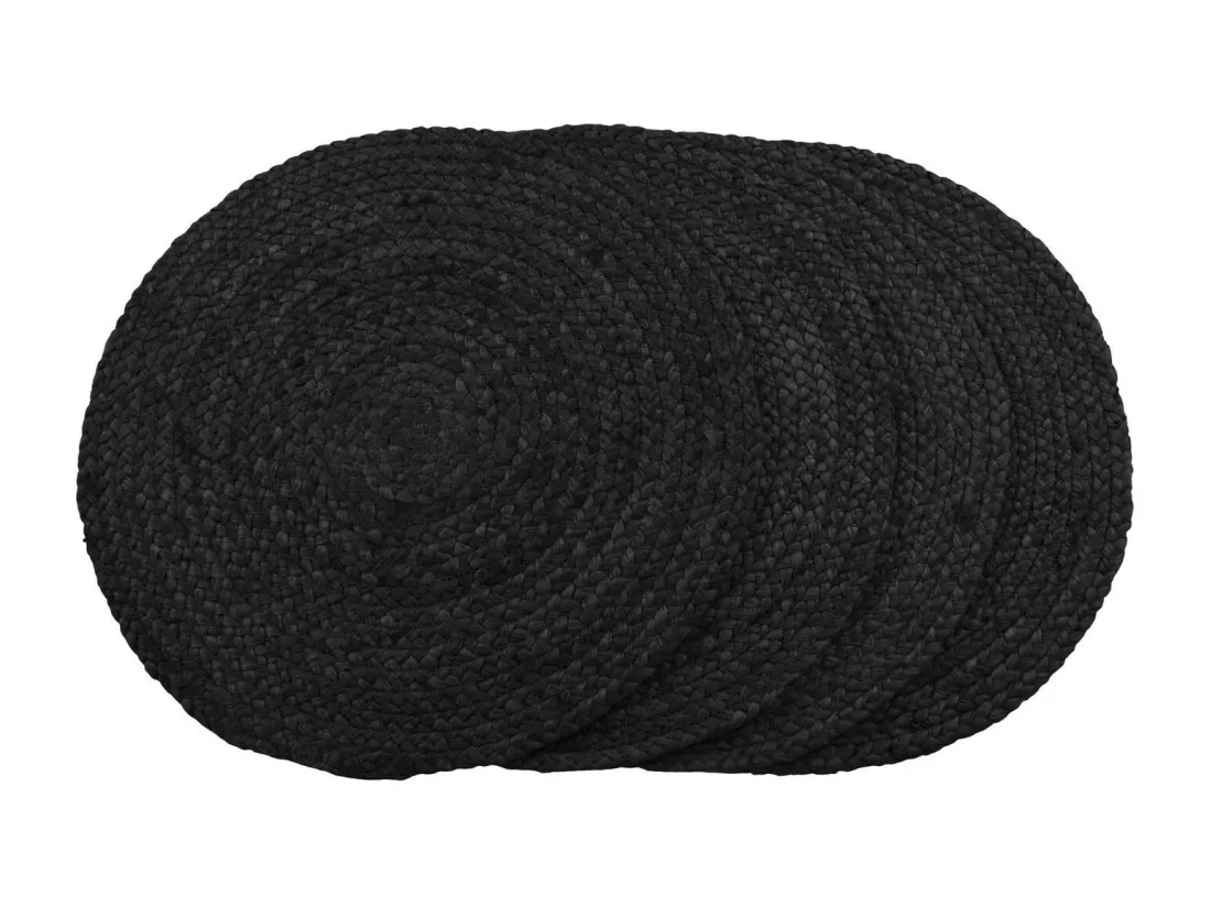 4 sets de table en jute tressée gris foncé Ø38 cm