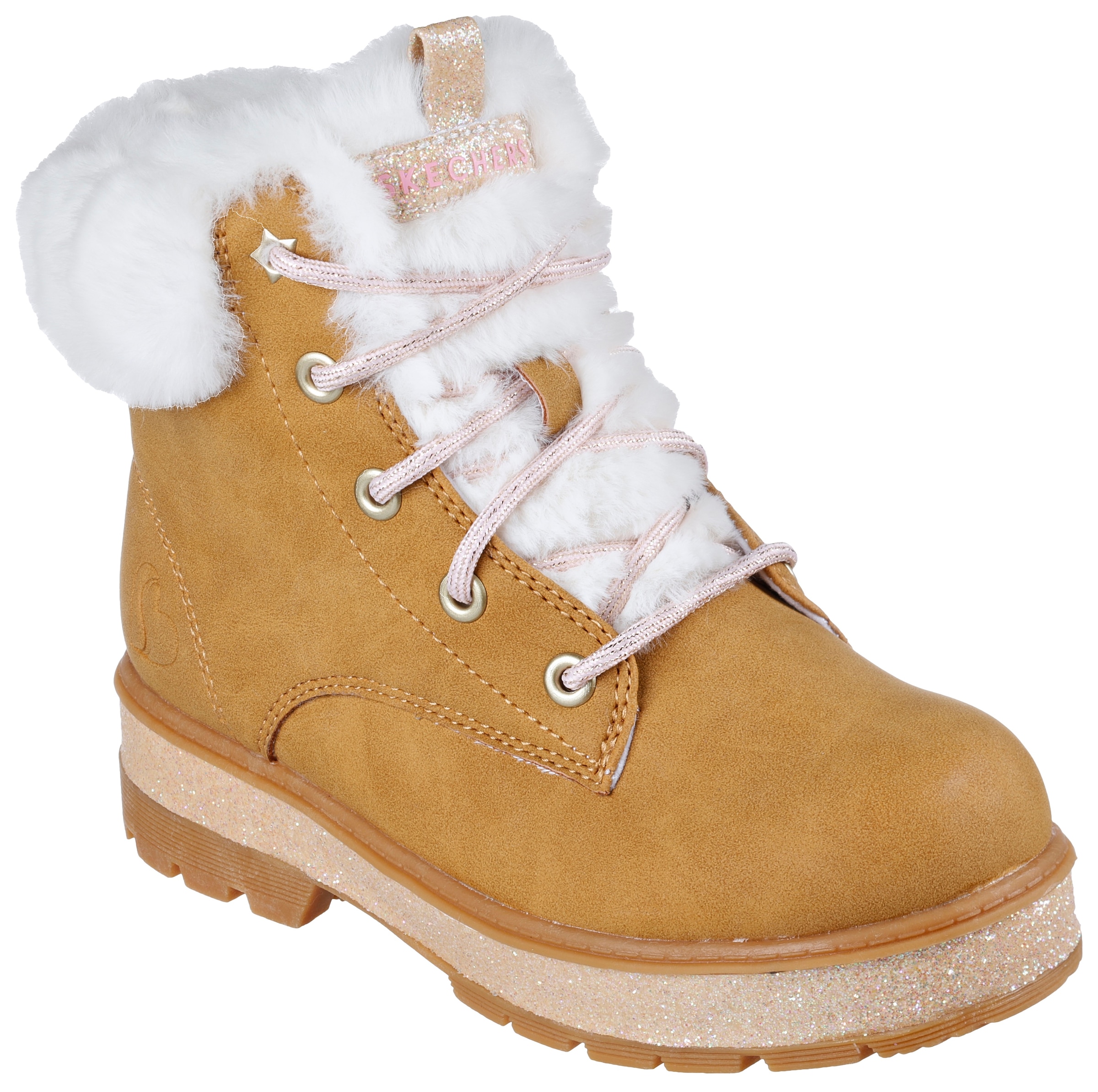 Skechers Winterstiefel »STREET GLITZ«  , Worker Boot, Schnürstiefel, Winterboots mit Kunstfell am Schaft