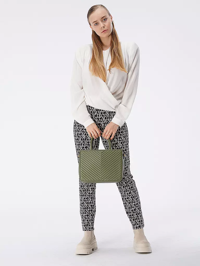 LES VISIONNAIRES Ledertasche - Tot Bag LENA QUILTING hellgrün