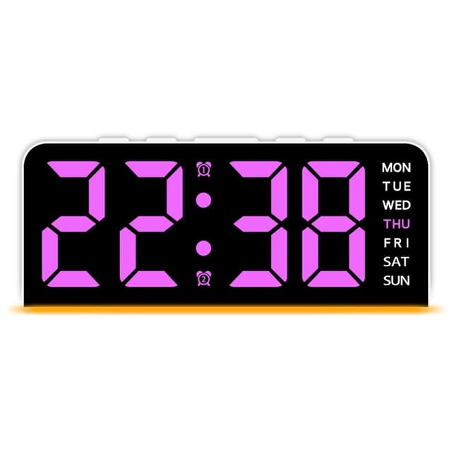 LED-ur Digitalt vækkeur Stort display Dato Temperatur vækkeur
