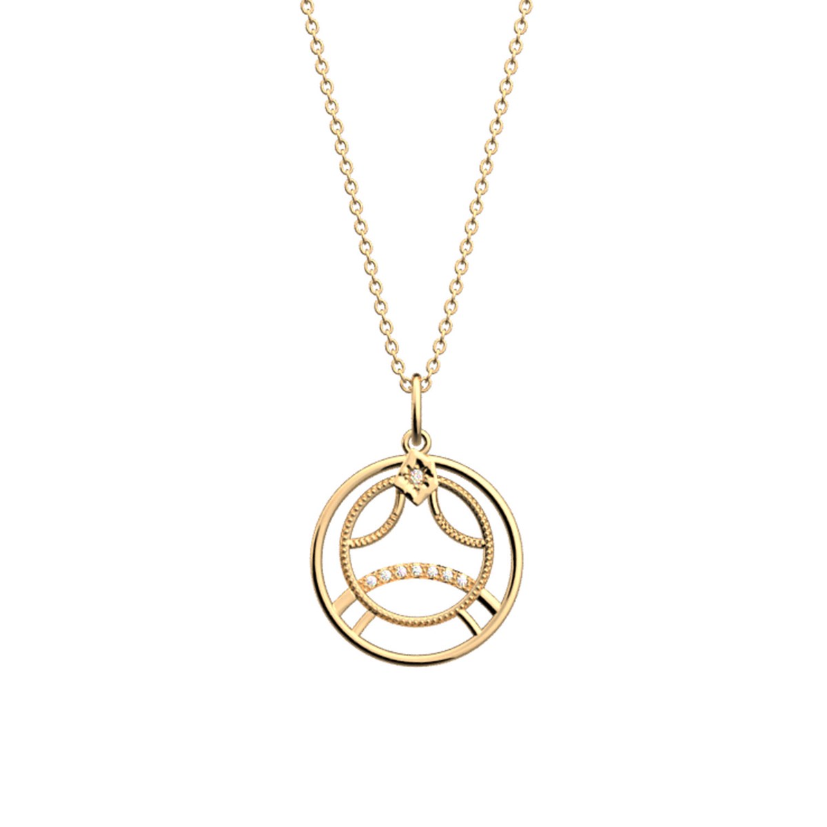 Collier Les Georgettes Cancer doré 20mm