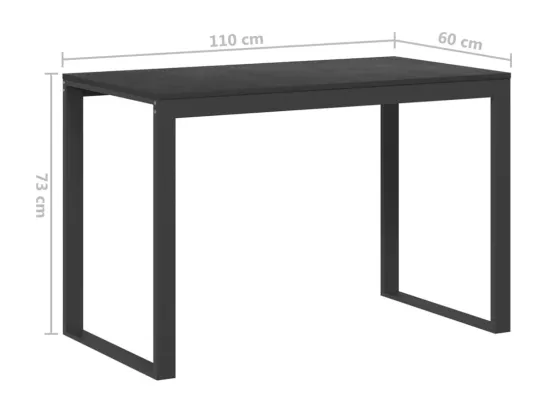 Bureau d'ordinateur Noir 110x60x73 cm Bois d’ingénierie