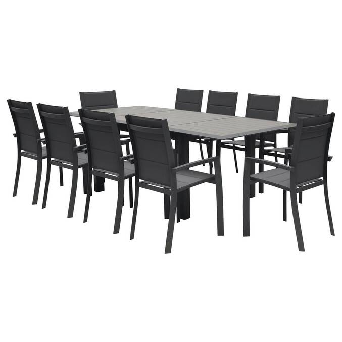 Table de jardin extensible ALLURE Effet bois muscade & Graphite