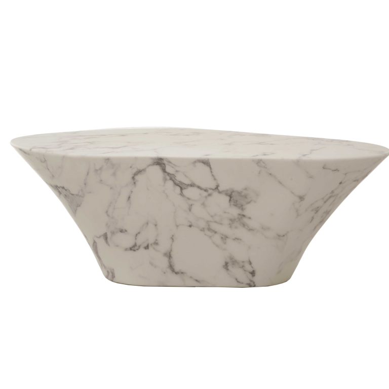 POLSPOTTEN Marble Look salontafel ovaal wit