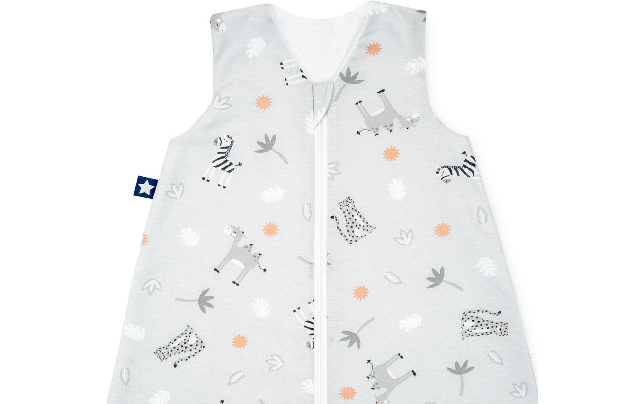 Baby-Ganzjahresschlafsack Jersey Savanne Grau Gr. 50/56Schlafsack mit Reissverschluss für einfaches An- und Ausziehen