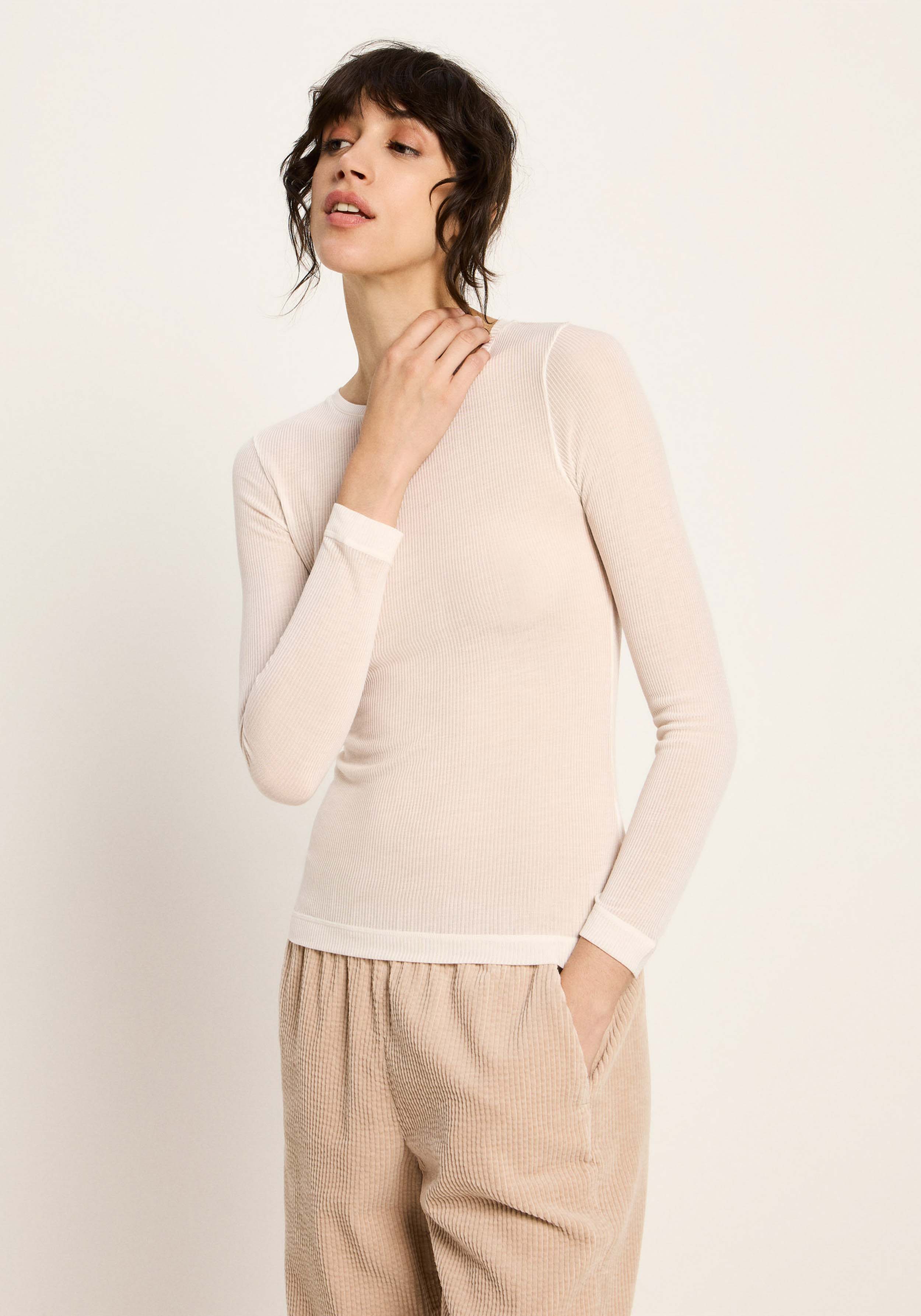 Lanius Langarmshirt Creme