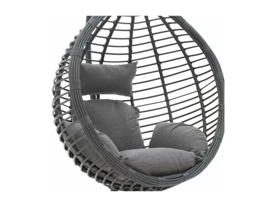 fauteuil suspendu balancelle de jardin carla métal coussin gris