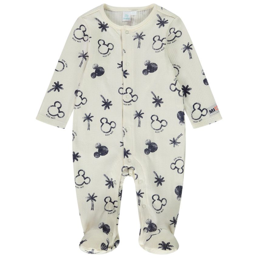 Dors-bien imprimé Mickey Disney pour bébé garçon avec ouvertures différentes selon l'âge - Ecru