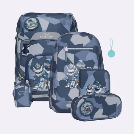 Beckmann Schulrucksack-Set Classic Tiger Race, 7-teilig
