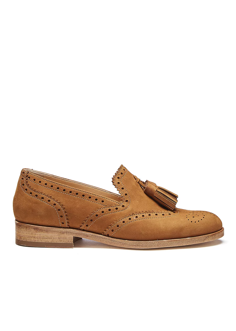 MOCASSIN PERFO PAMPILLES NUBUCK CAMEL