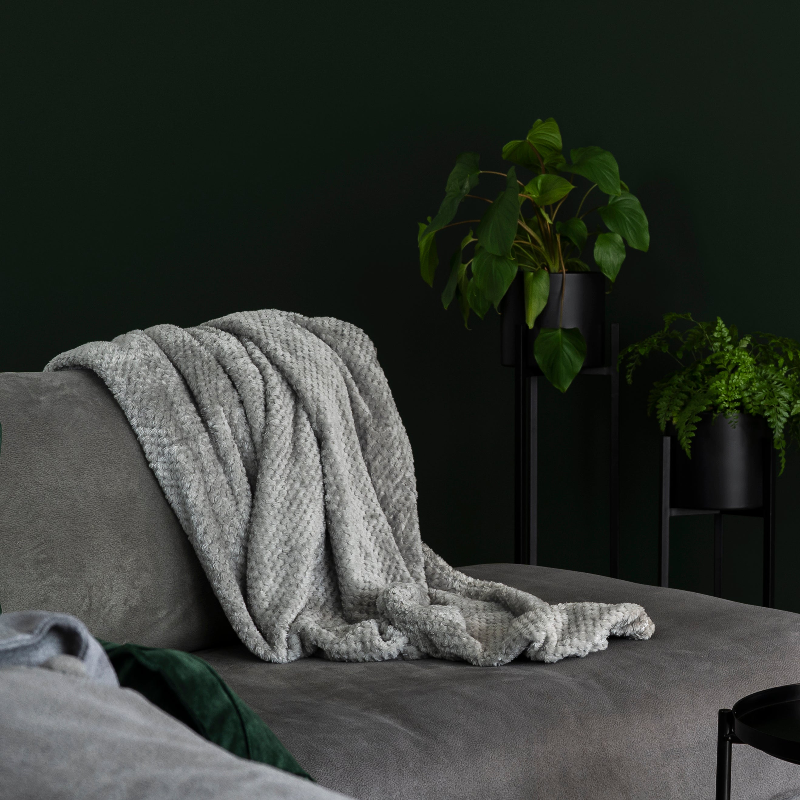 QUVIO Plaid 200 x 230 cm - Fleece - Grijs
