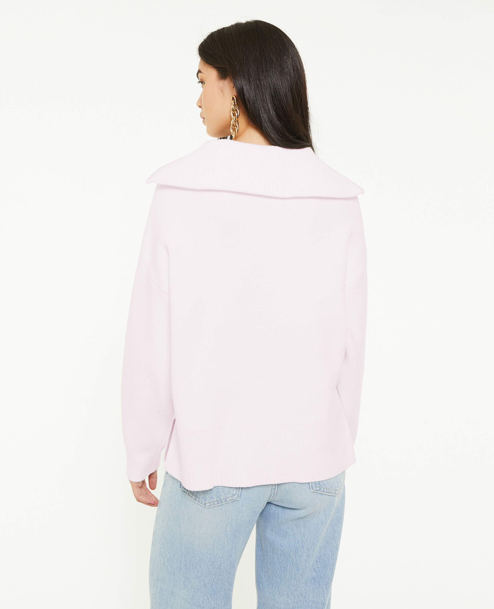 Pull droit col camionneur - Blanc