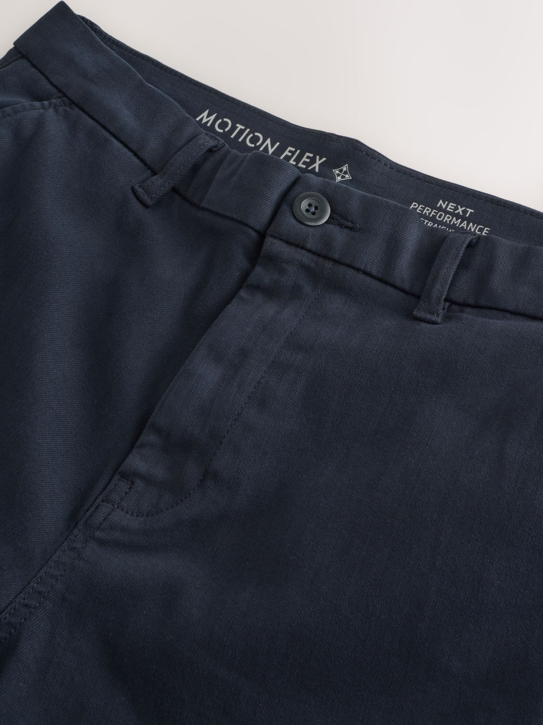 Marineblauw - Straight fit - Motionflex chino