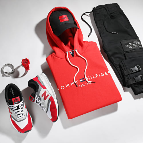 Sweat Capuche Logo 1599 Rouge