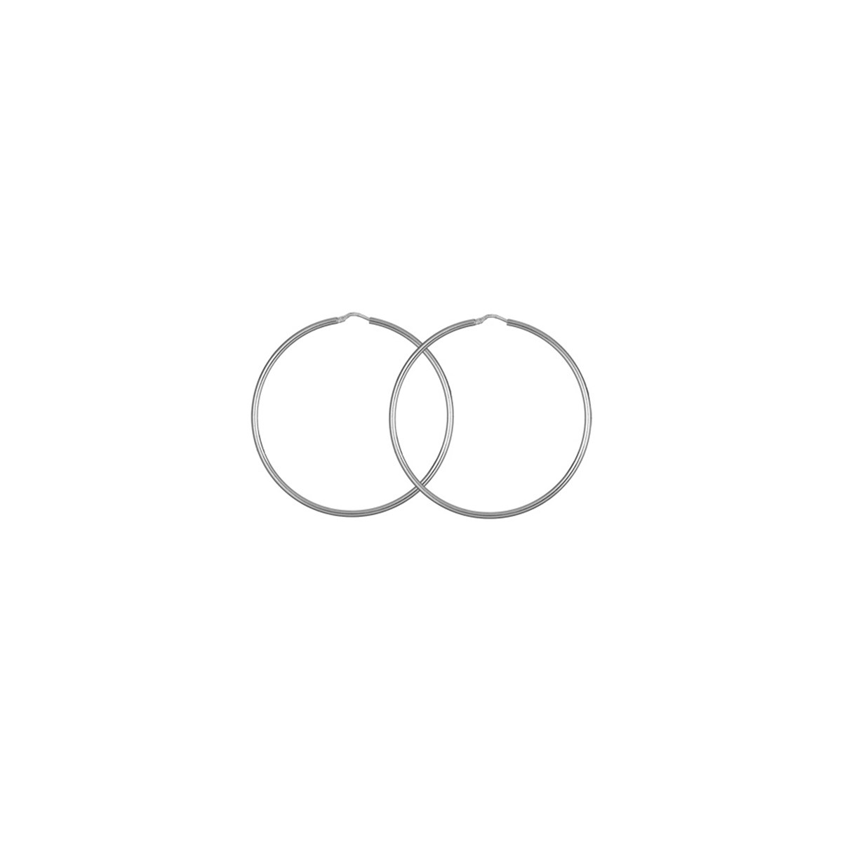 Créoles argent - Fil rond - 55mm