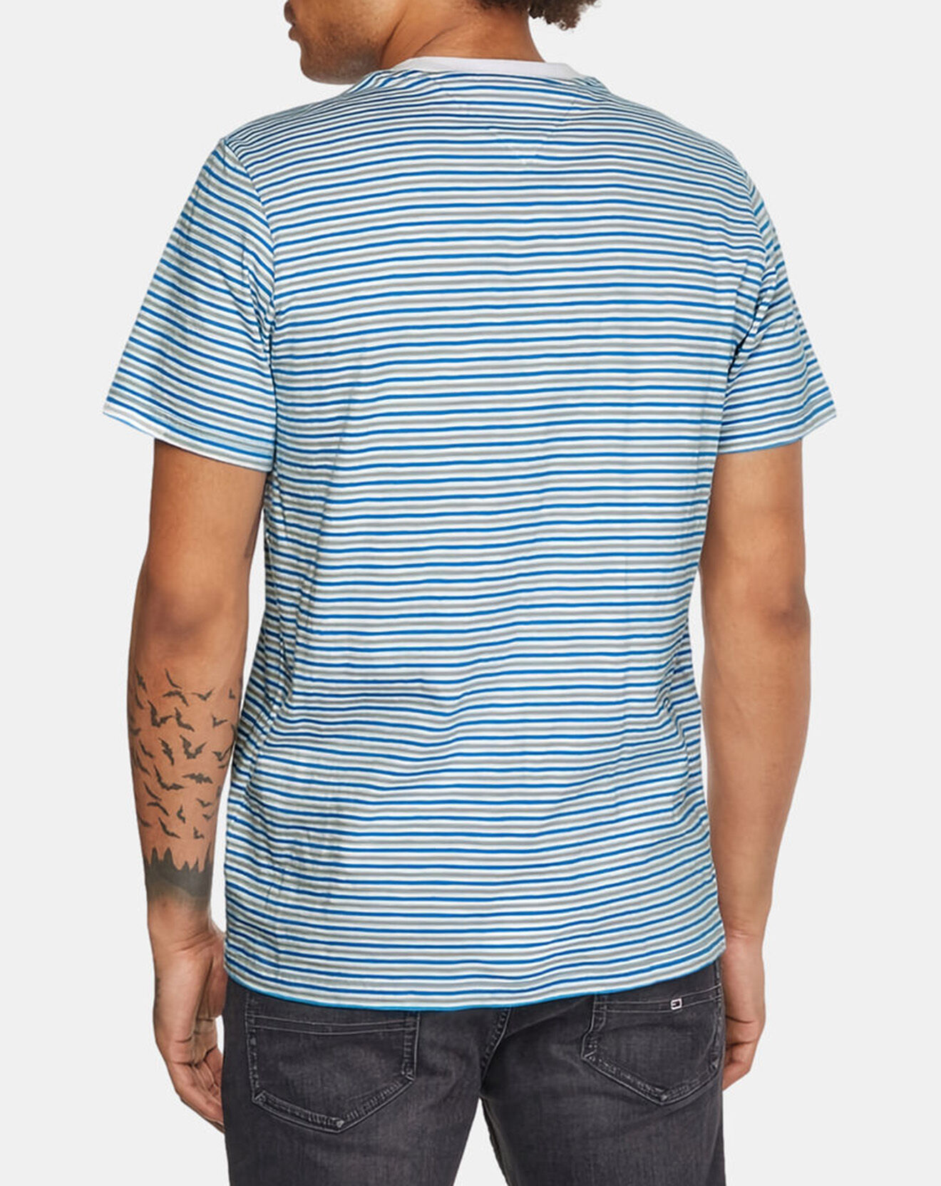 Tommy Jeans T-Shirt Textured rayé bleu/blanc