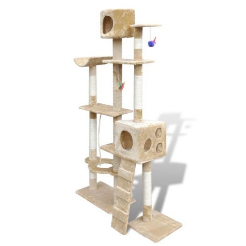 Poste arranhador bege para gatos