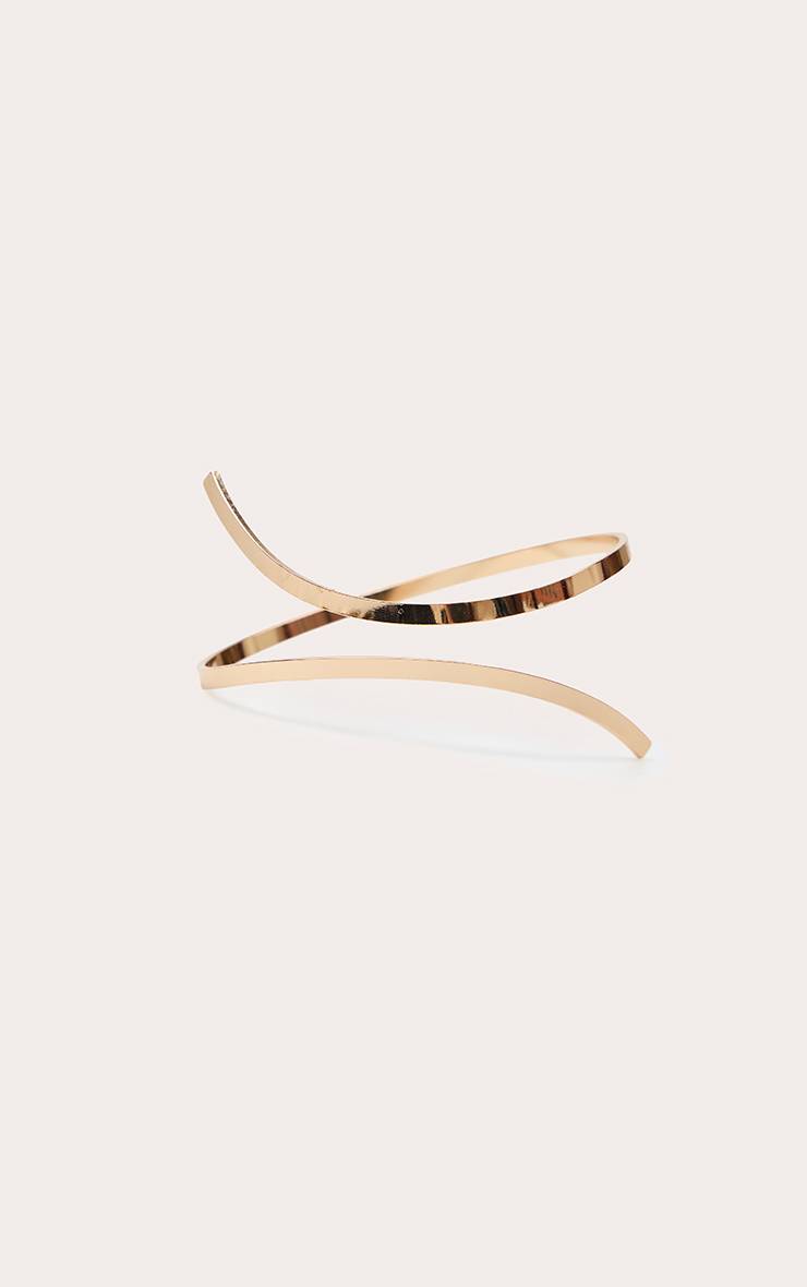 Doré Bracelet De Bras Asymétrique Lisse