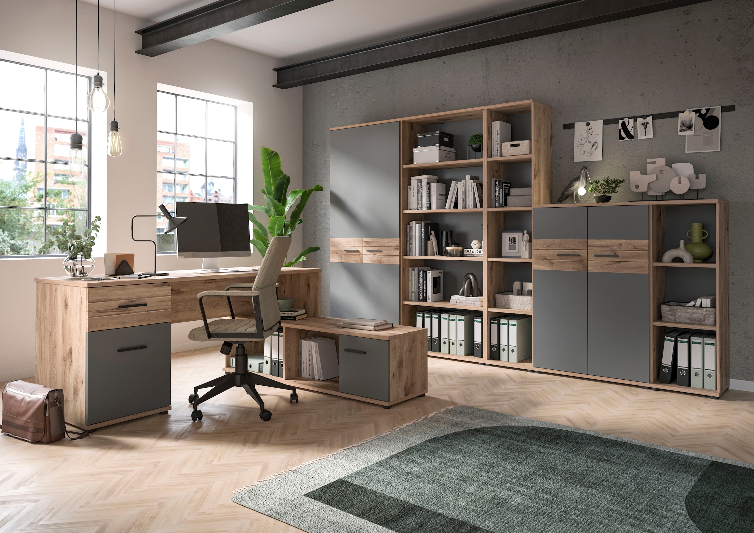 INOSIGN Aktenregal »Riga, Höhe 122 cm, 3 Fächer« Regal, Büroregal, Büroschrank, Aktenschrank, Stauraumregal