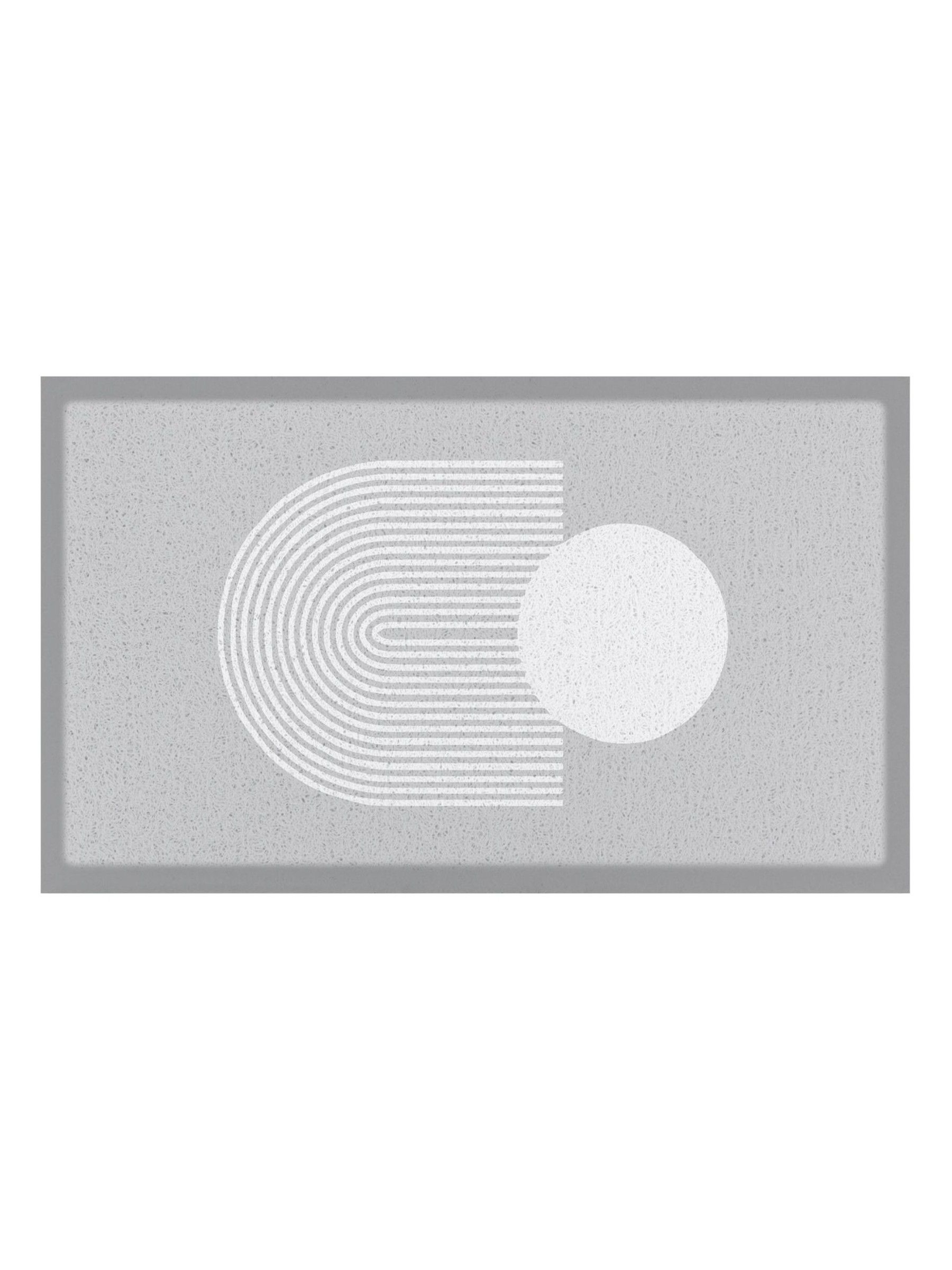 Artsy Mats Grey Abstract Sphere Indoor Outdoor Doormat