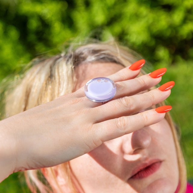 Bague en verre soufflé - Cachou Medium Pastel