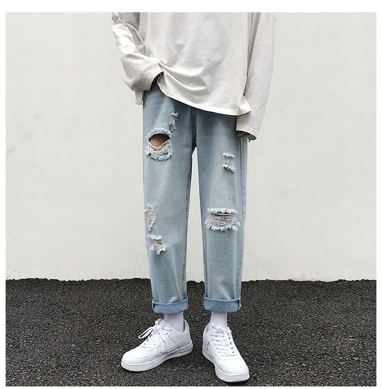 POSI - Gewassen, versleten rechte jeans
