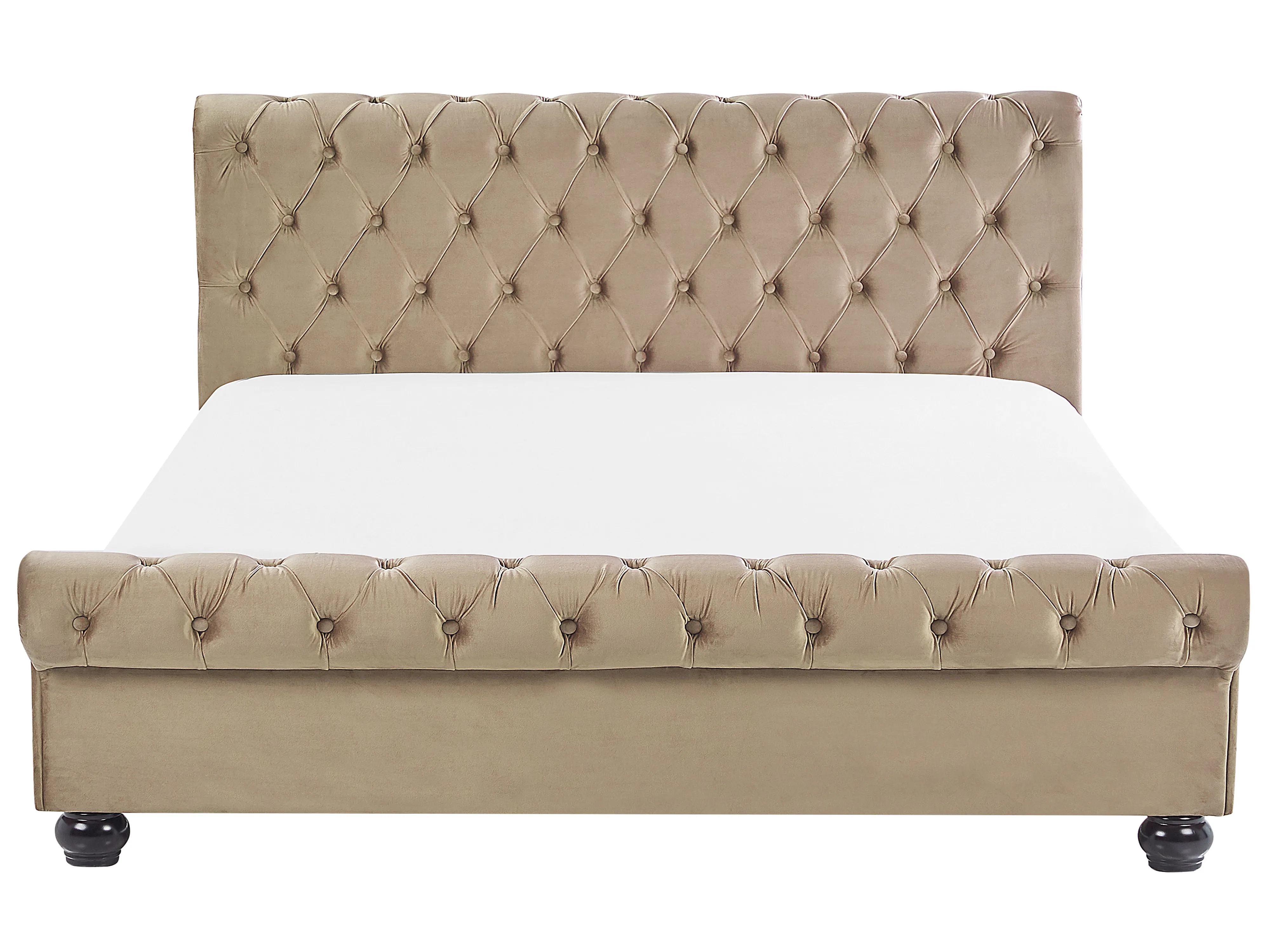 Bed Fluweel AVALLON 180 x 200 cm Beige