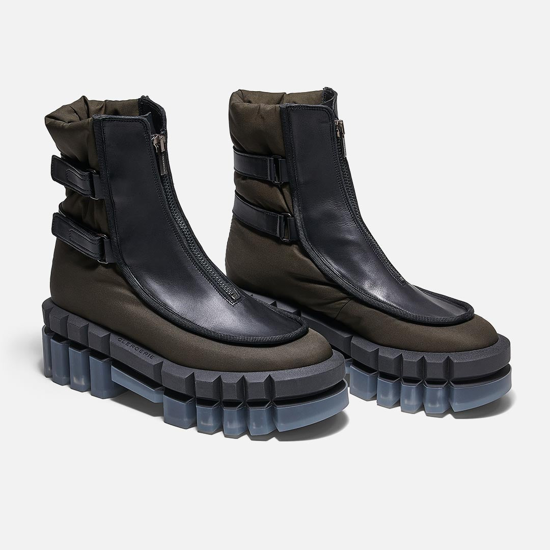 ANKLE BOOTS - GONG ankle boots, fabric moss green || OUTLET