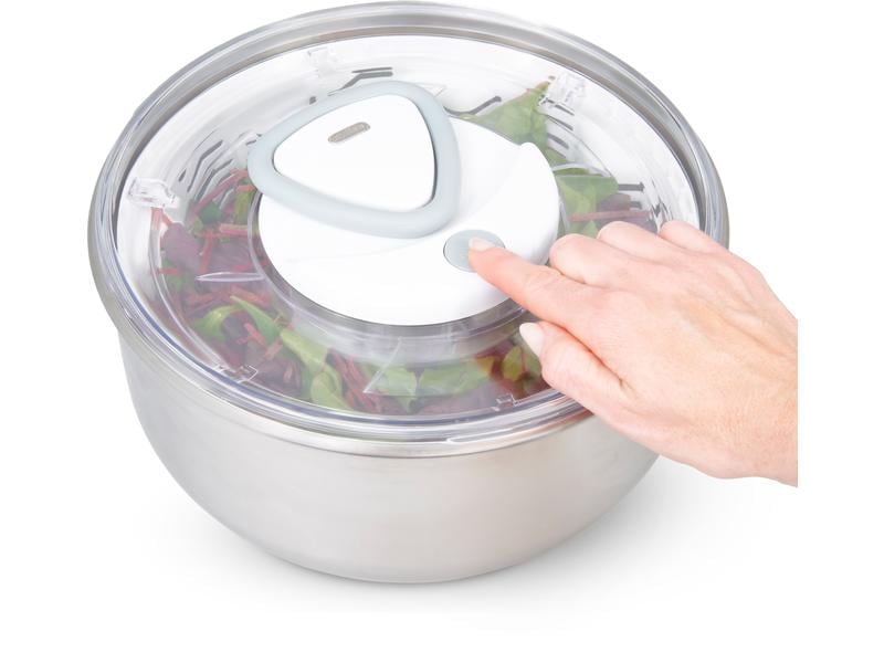 Zyliss Salatschleuder Easy Spin 2 26 cm, Edelstahl Praktische Salatschleuder