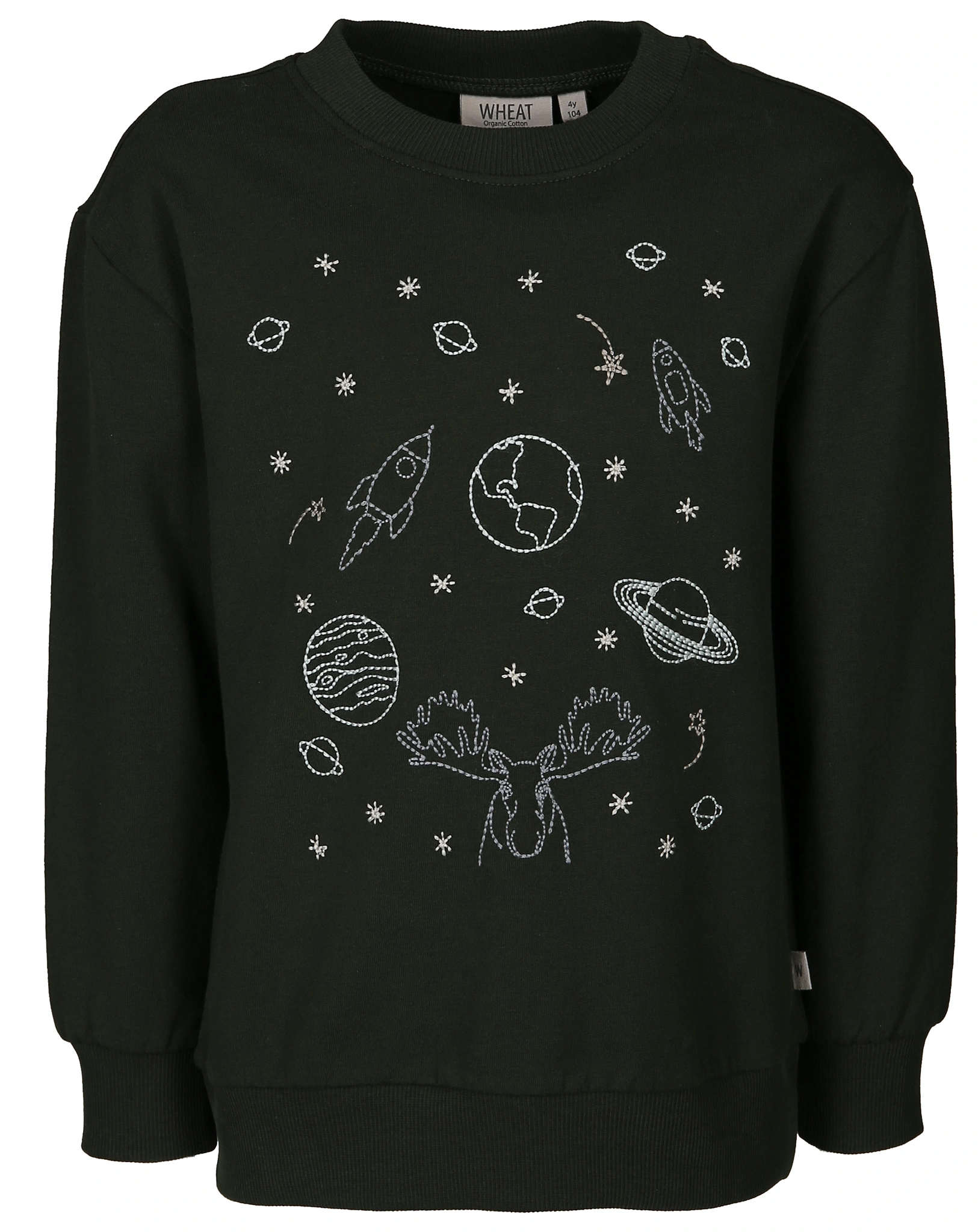 Sweatshirt SPACE EMBROIDERY in deep forest